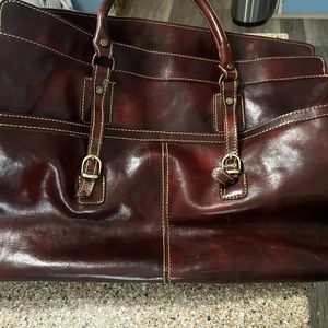 Italian Leather Travel/duffel/messenger bag burgundy